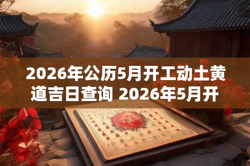 2026年公历5月开工动土黄道吉日查询 2026年5月开工动土吉日