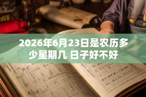 2026年6月23日是农历多少星期几 日子好不好