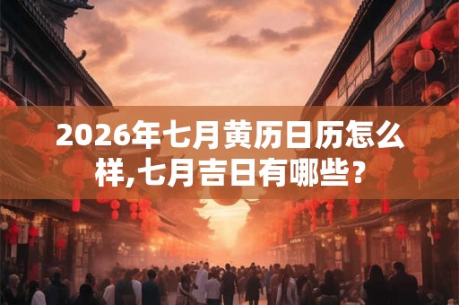 2026年七月黄历日历怎么样,七月吉日有哪些? 2026年七月黄历日历怎么样,七月吉日有哪些?