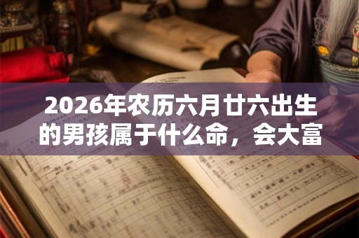 2026年农历六月廿六出生的男孩属于什么命，会大富大贵吗？