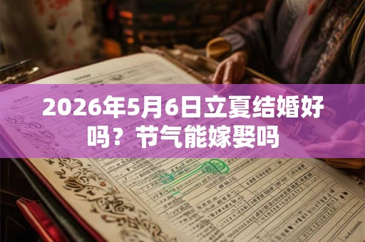 2026年5月6日立夏结婚好吗?节气能嫁娶吗 2026年5月6日立夏结婚好吗?节气能嫁娶吗