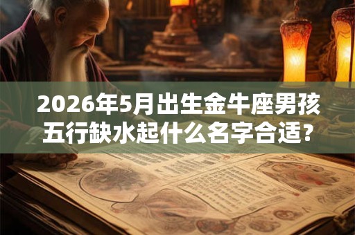 2026年5月出生金牛座男孩五行缺水起什么名字合适？