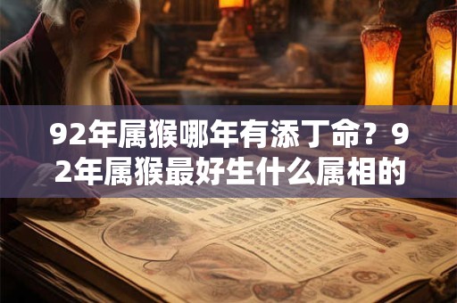 92年属猴哪年有添丁命?92年属猴最好生什么属相的宝宝? 92年属猴哪年有添丁命?92年属猴最好生什么属相的宝宝?