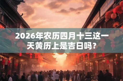 2026年农历四月十三这一天黄历上是吉日吗? 2026年农历四月十三这一天黄历上是吉日吗?