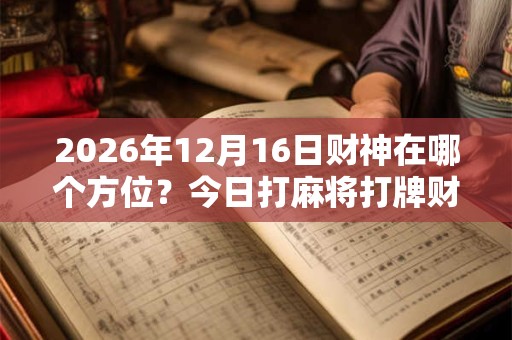2026年12月16日财神在哪个方位？今日打麻将打牌财运方位