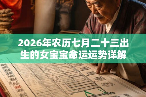 2026年农历七月二十三出生的女宝宝命运运势详解
