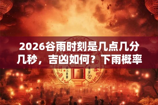 2026谷雨时刻是几点几分几秒，吉凶如何？下雨概率大吗？