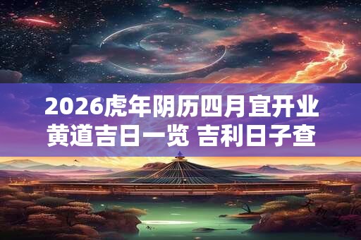 2026虎年阴历四月宜开业黄道吉日一览 吉利日子查询 2026虎年阴历四月宜开业黄道吉日一览 吉利日子查询
