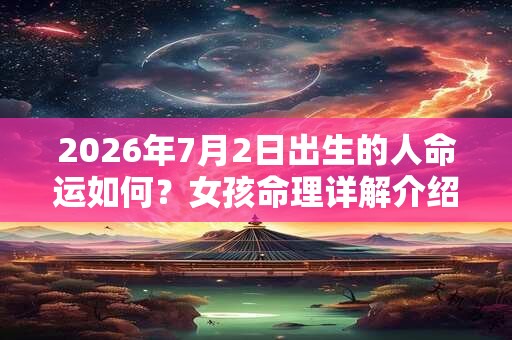2026年7月2日出生的人命运如何？女孩命理详解介绍