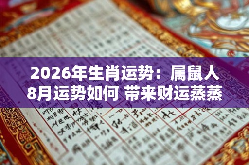 2026年生肖运势:属鼠人8月运势如何 带来财运蒸蒸日上 2026年生肖运势:属鼠人8月运势如何 带来财运蒸蒸日上