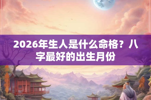 2026年生人是什么命格?八字最好的出生月份 2026年生人是什么命格?八字最好的出生月份