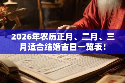 2026年农历正月、二月、三月适合结婚吉日一览表！
