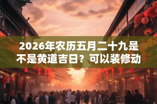 2026年农历五月二十九是不是黄道吉日?可以装修动土吗? 2026年农历五月二十九是不是黄道吉日?可以装修动土吗?