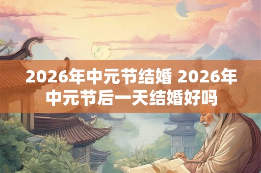 2026年中元节结婚 2026年中元节后一天结婚好吗