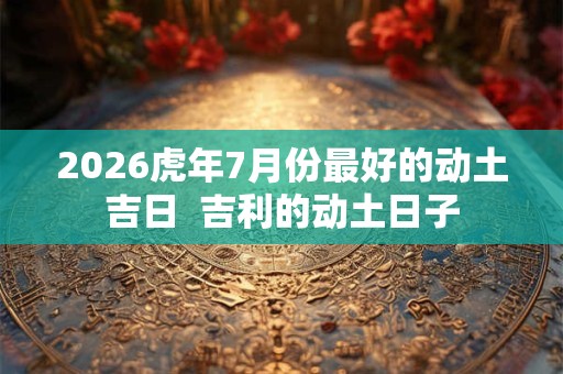 2026虎年7月份最好的动土吉日  吉利的动土日子