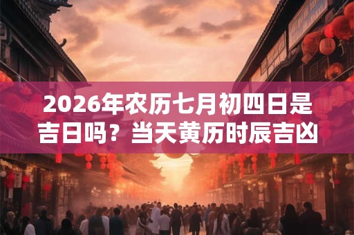 2026年农历七月初四日是吉日吗？当天黄历时辰吉凶查询