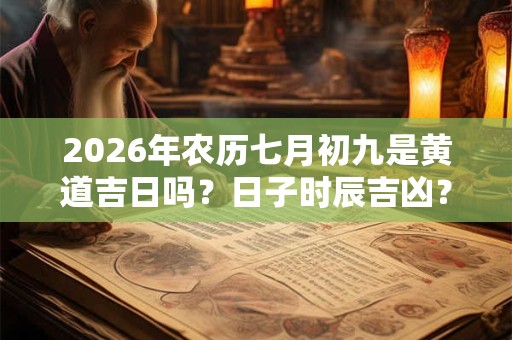 2026年农历七月初九是黄道吉日吗？日子时辰吉凶？