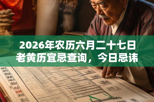 2026年农历六月二十七日老黄历宜忌查询，今日忌讳什么