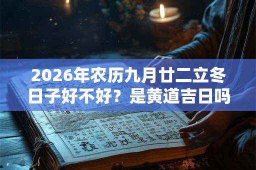 2026年农历九月廿二立冬日子好不好？是黄道吉日吗？