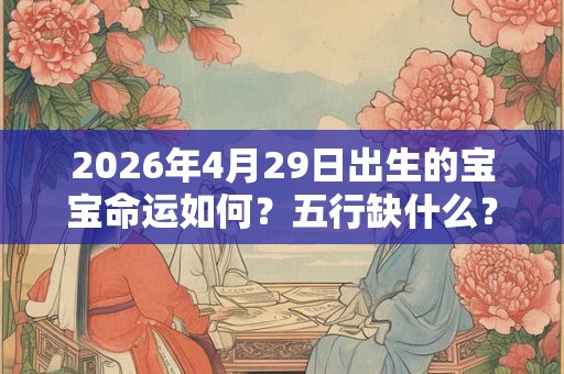 2026年4月29日出生的宝宝命运如何?五行缺什么? 2026年4月29日出生的宝宝命运如何?五行缺什么?