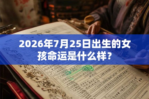 2026年7月25日出生的女孩命运是什么样？