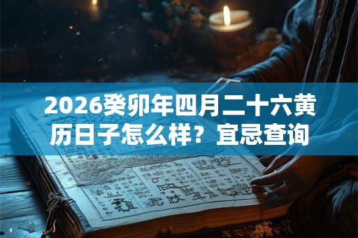 2026癸卯年四月二十六黄历日子怎么样？宜忌查询