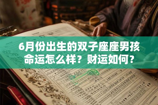 6月份出生的双子座座男孩命运怎么样?财运如何? 6月份出生的双子座座男孩命运怎么样?财运如何?