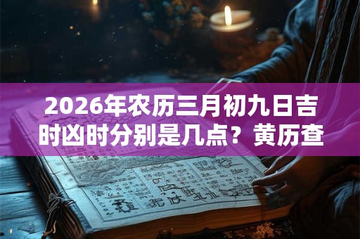 2026年农历三月初九日吉时凶时分别是几点?黄历查询 2026年农历三月初九日吉时凶时分别是几点?黄历查询