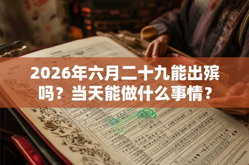 2026年六月二十九能出殡吗?当天能做什么事情? 2026年六月二十九能出殡吗?当天能做什么事情?
