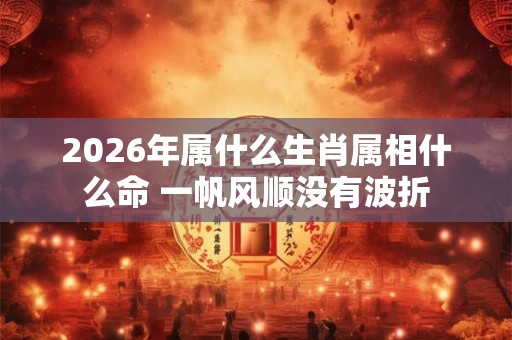 2026年属什么生肖属相什么命 一帆风顺没有波折 2026年属什么生肖属相什么命 一帆风顺没有波折