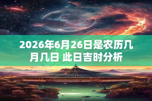 2026年6月26日是农历几月几日 此日吉时分析 2026年6月26日是农历几月几日 此日吉时分析