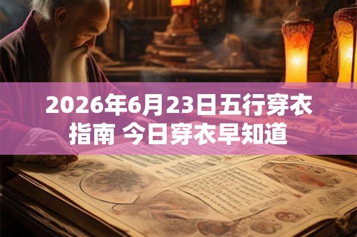 2026年6月23日五行穿衣指南 今日穿衣早知道