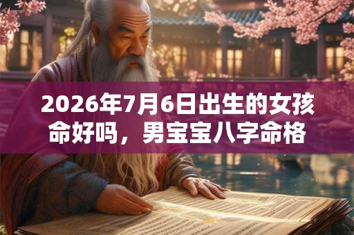 2026年7月6日出生的女孩命好吗，男宝宝八字命格
