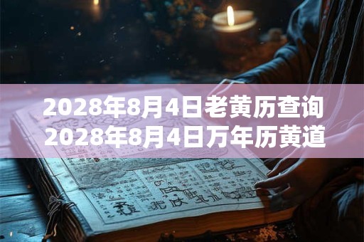 2028年8月4日老黄历查询 2028年8月4日万年历黄道吉日
