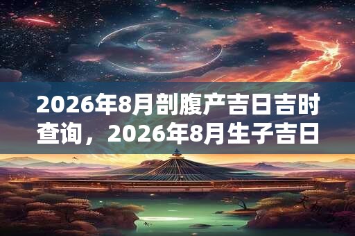 2026年8月剖腹产吉日吉时查询，2026年8月生子吉日