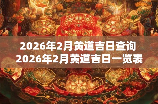 2026年2月黄道吉日查询 2026年2月黄道吉日一览表