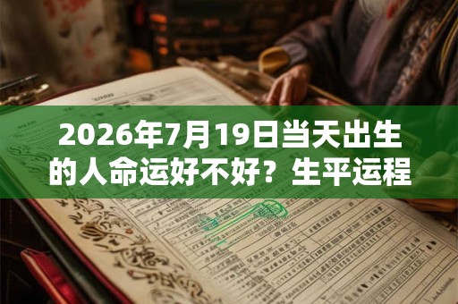 2026年7月19日当天出生的人命运好不好？生平运程分析