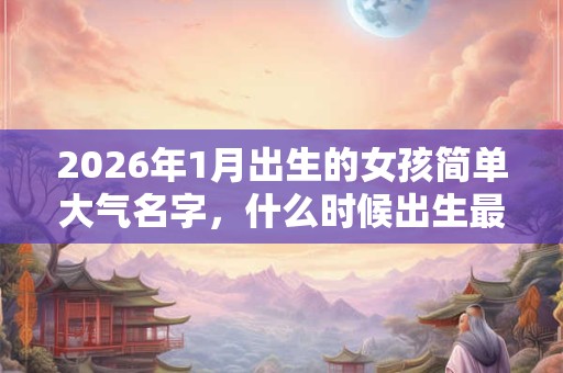 2026年1月出生的女孩简单大气名字，什么时候出生最幸运？