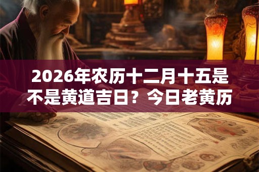 2026年农历十二月十五是不是黄道吉日？今日老黄历如何？
