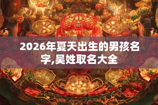 2026年夏天出生的男孩名字,吴姓取名大全