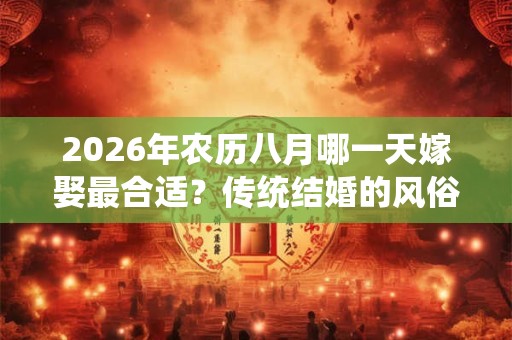 2026年农历八月哪一天嫁娶最合适？传统结婚的风俗流程