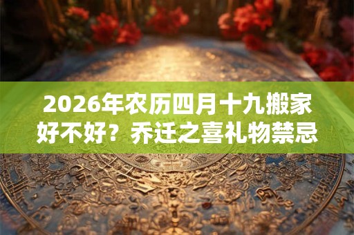 2026年农历四月十九搬家好不好?乔迁之喜礼物禁忌 2026年农历四月十九搬家好不好?乔迁之喜礼物禁忌
