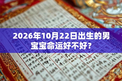 2026年10月22日出生的男宝宝命运好不好？