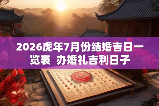 2026虎年7月份结婚吉日一览表 办婚礼吉利日子 2026虎年7月份结婚吉日一览表 办婚礼吉利日子
