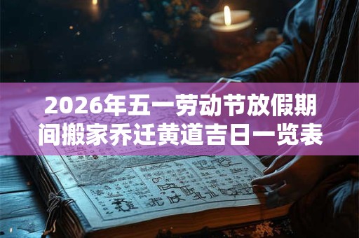 2026年五一劳动节放假期间搬家乔迁黄道吉日一览表