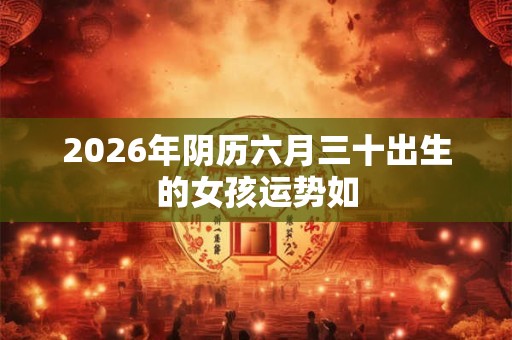 2026年阴历六月三十出生的女孩运势如 2026年阴历六月三十出生的女孩运势如