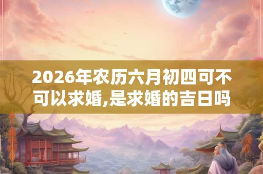 2026年农历六月初四可不可以求婚,是求婚的吉日吗？
