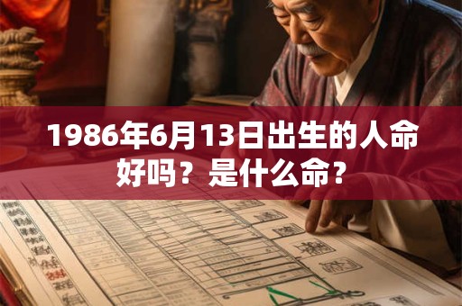 1986年6月13日出生的人命好吗？是什么命？