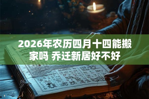2026年农历四月十四能搬家吗 乔迁新居好不好