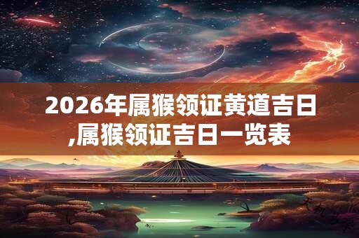 2026年属猴领证黄道吉日,属猴领证吉日一览表